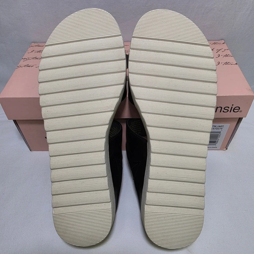 Kensie Endy Comfort Black Two Strap Slide Platform Sandals KS261620 Womens 7